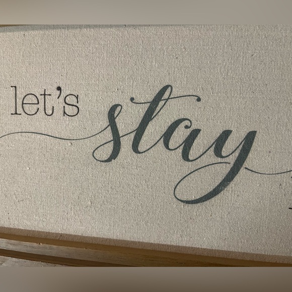 NWT canvas and wood signs set of 2 cream and earthy beautiful green & black font - Picture 5 of 11